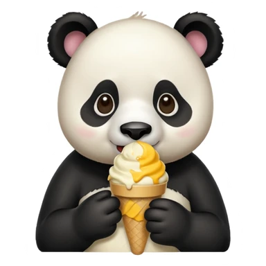 Panda eating mango icecream sticker