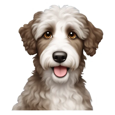 Aussiedoodle with different color eyes sticker