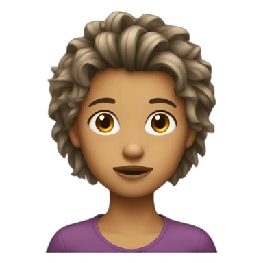 Girl with messy hair sticker