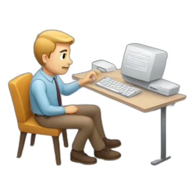 man typing quickly sticker