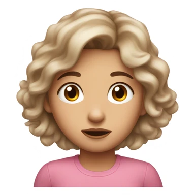 Cute pink crying girl sticker