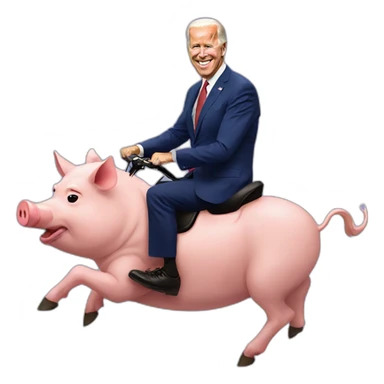 joe biden riding a pig sticker