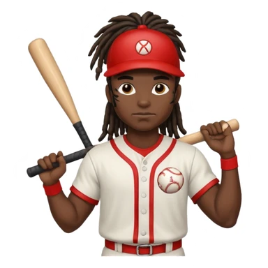 dreadlock baseball player black sticker