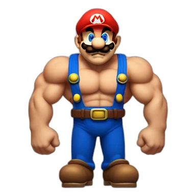 super mario with big muscles sticker