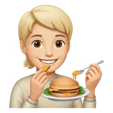 person eating food sticker