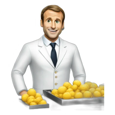 Emmanuel Macron as a cashier sticker