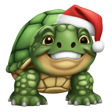 make a turtle with Santa ha sticker