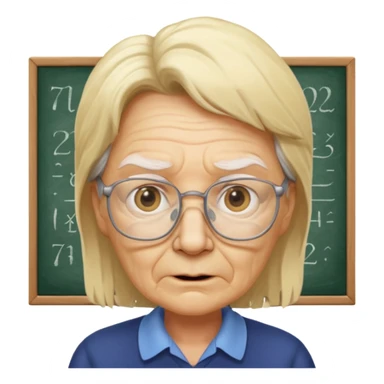 scary old blond math teacher sticker