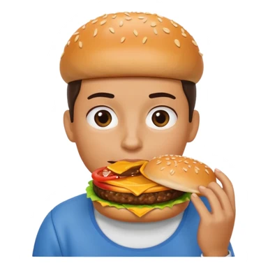 comiendo hamburguesa sticker