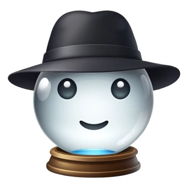 Crystal ball with a vision of a hat inside  sticker