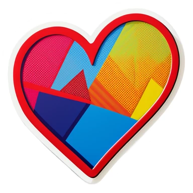 Pop art heart  sticker