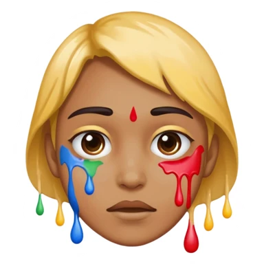 paint drop on face sticker