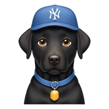 big black lab in new york hat sticker