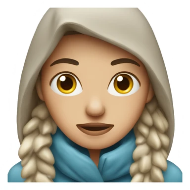 Freezing woman in snowstorm  sticker