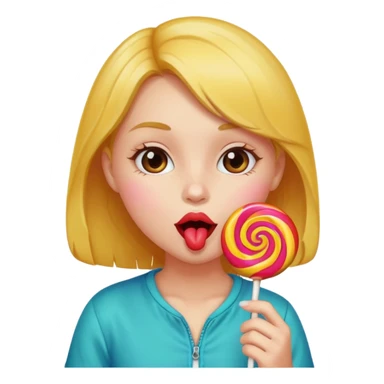 Licking girl sticker