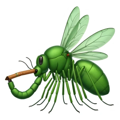 mosquito verde fumando un cigarro sticker