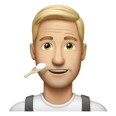 white man applying facial cream sticker