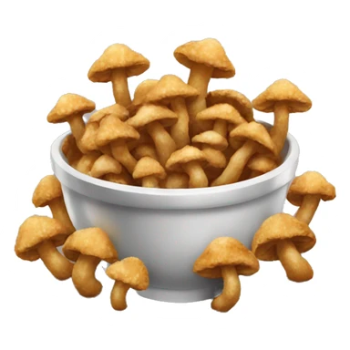 a bowl of deep-fried crispy mushrooms neatly sitting in a bowl sticker
