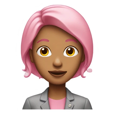 secretry women white with pink loose hair in pink suit sticker