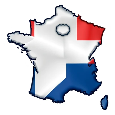 France country map with flag colors sticker