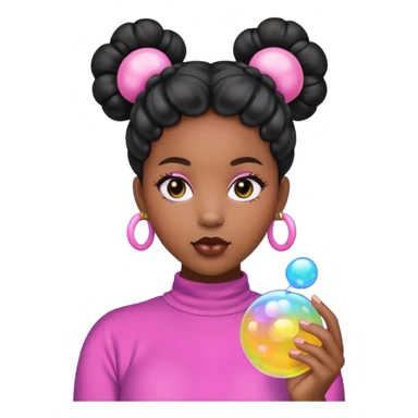 Black woman with bubble Space buns sticker