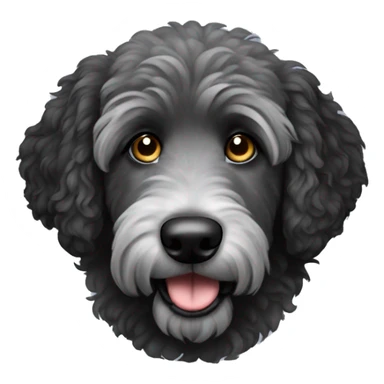 Black with gray golden doodle with black ears  sticker