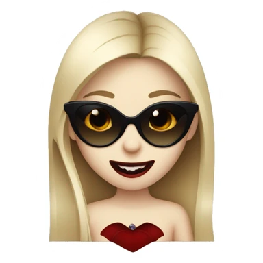 girl vampire with dark sunglasses showing her fangs sticker