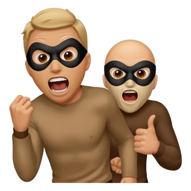 A man getting chased by a robber, screaming sticker