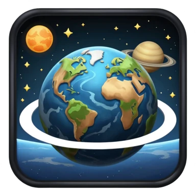 The planet with a roof sticker