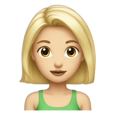 Fille blonde yeux vert et peau beige sticker
