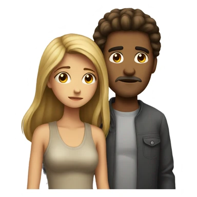 man and girl sad becouse they are not thogether sticker