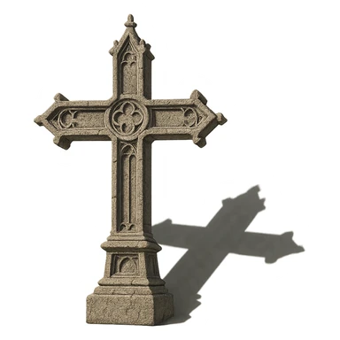 gothic cross, stone texture, cathedral-inspired, dramatic shadows sticker