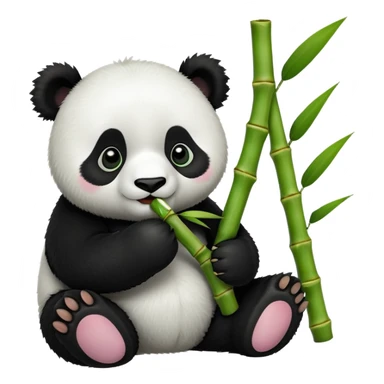 panda eating bamboo sticker