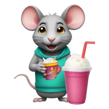 Rat holding a slurpee sticker