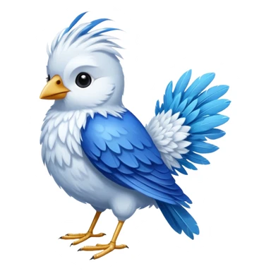 vhite and blue feathered bird sticker