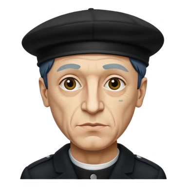 Pablo Picasso wear black berret hat sticker