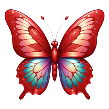 red glitter butterfly sticker