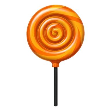   jeff koons style inflatable orange black swirl lollipop sticker