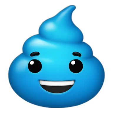 Blue poop sticker