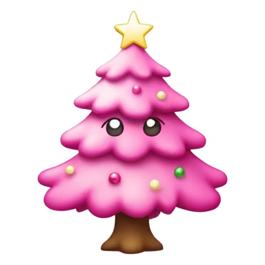 Cute christmas tree with pink decoration  sticker