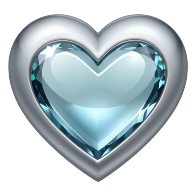 Silver gemstone heart sticker