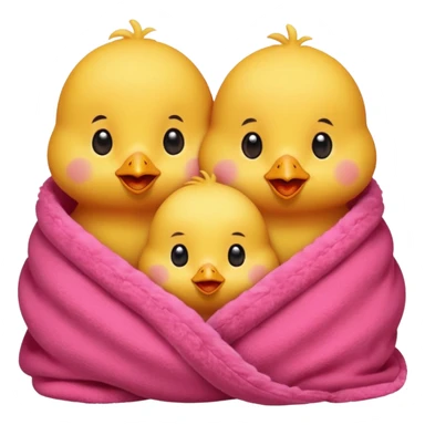 happy smile red chicks in pink blanket sticker
