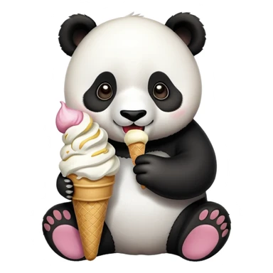 Panda eating ice poop sticker