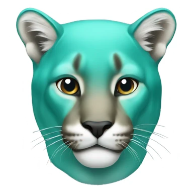 teal colored cougar sticker