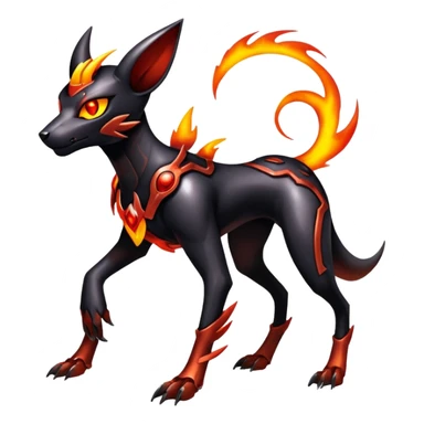 Shiny Gothic Exotic Futuristic Houndoom-Genesect-Torracat-Pokémon-Fakémon-hybrid-creature sticker