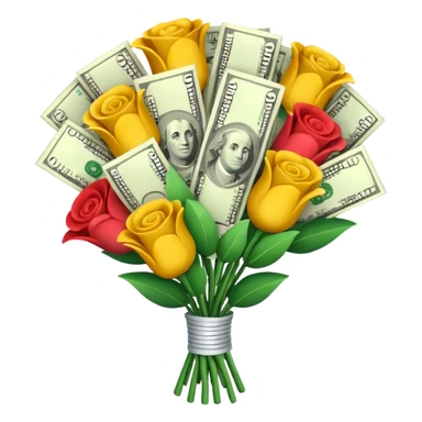 money bouquet sticker