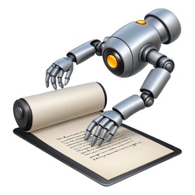 robot hand writes text sticker