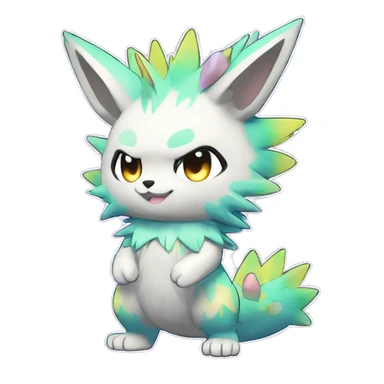 Anthro Scalie Spiky Cool Edgy Magical Shiny Colorful Pastel Sparkle Kemono-style Chibi Fantasy-Animal-Fakémon-Pokémon-Hybrid Fur Sona Aesthetic Full Body sticker
