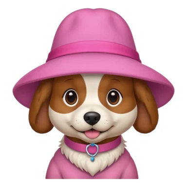 dog wearing big pink hat sticker