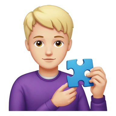one person playing with single jigsaw puzzle piece. sticker